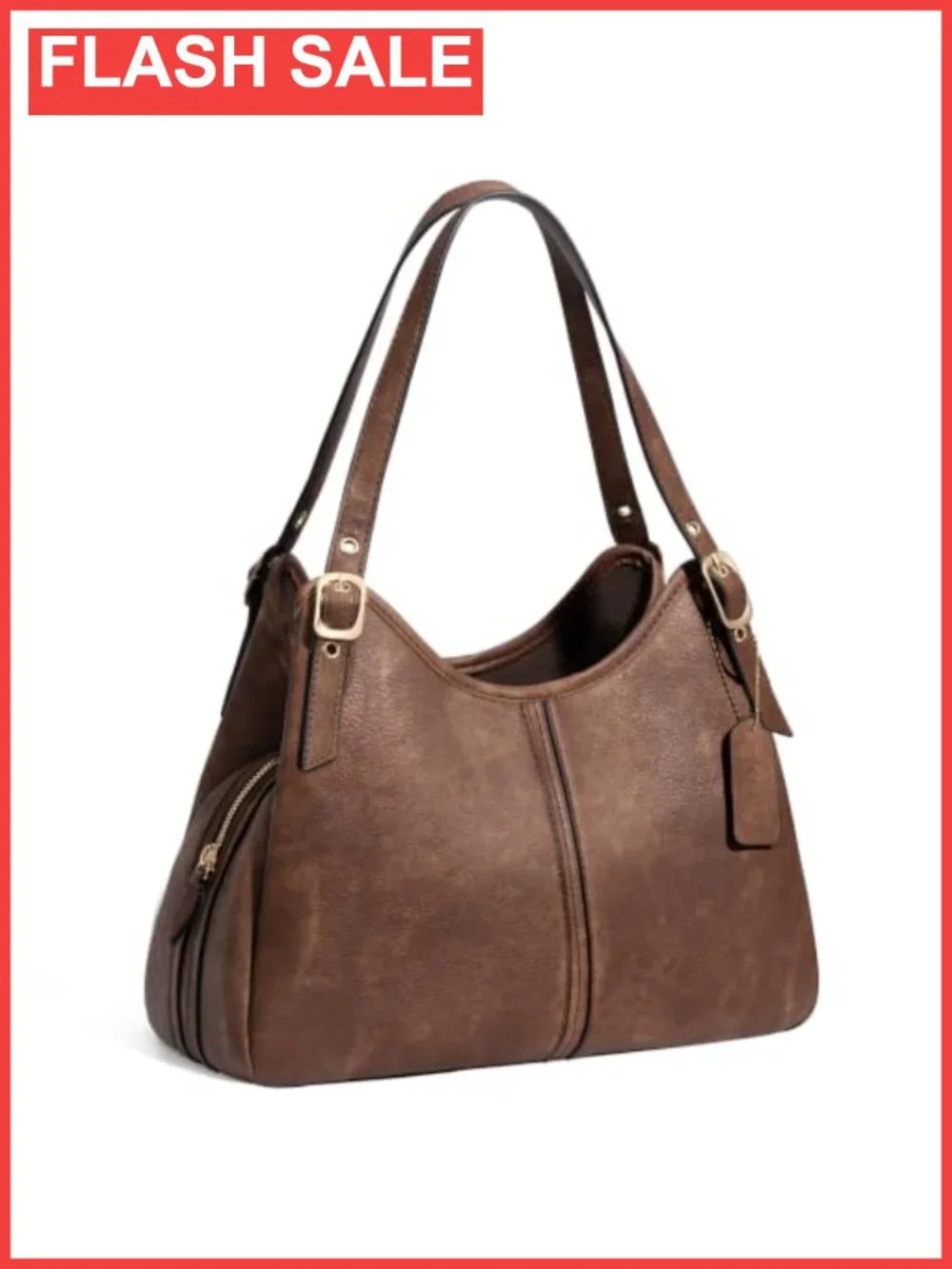 Soft PU Leather Hobo Shoulder Bag Slouchy Vintage Handbag